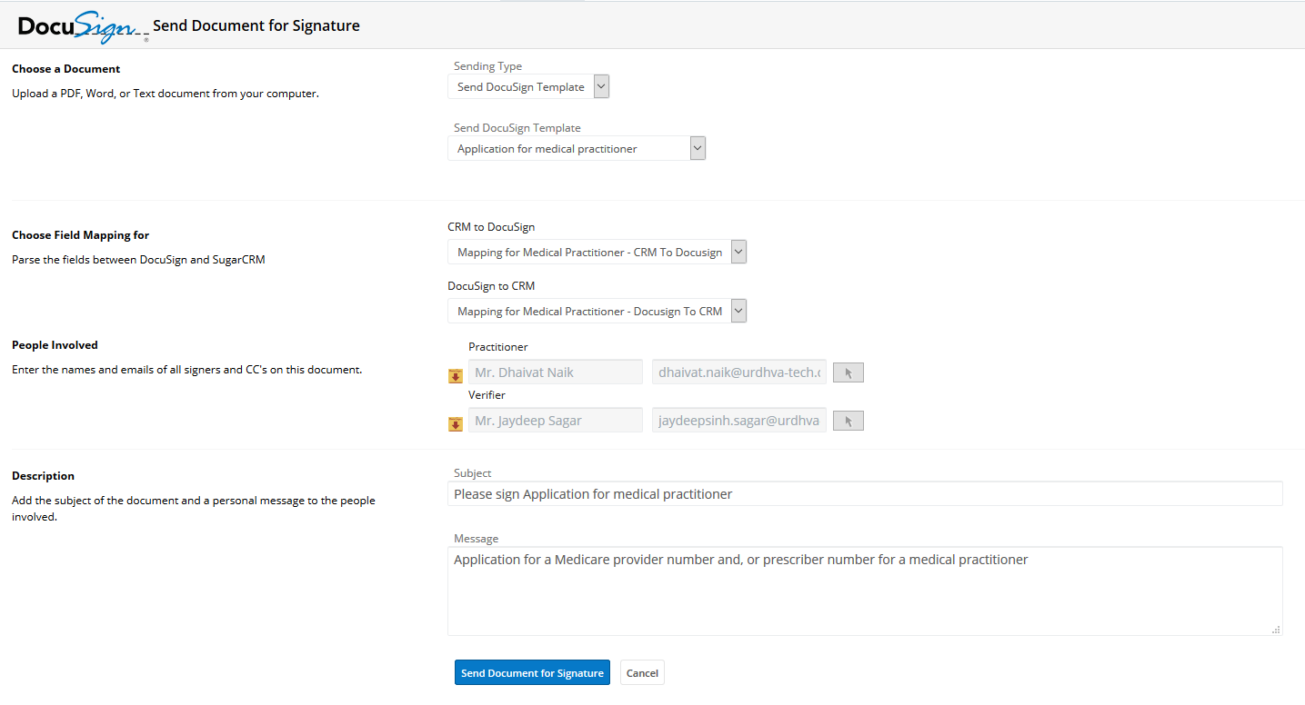 docusign changing document info