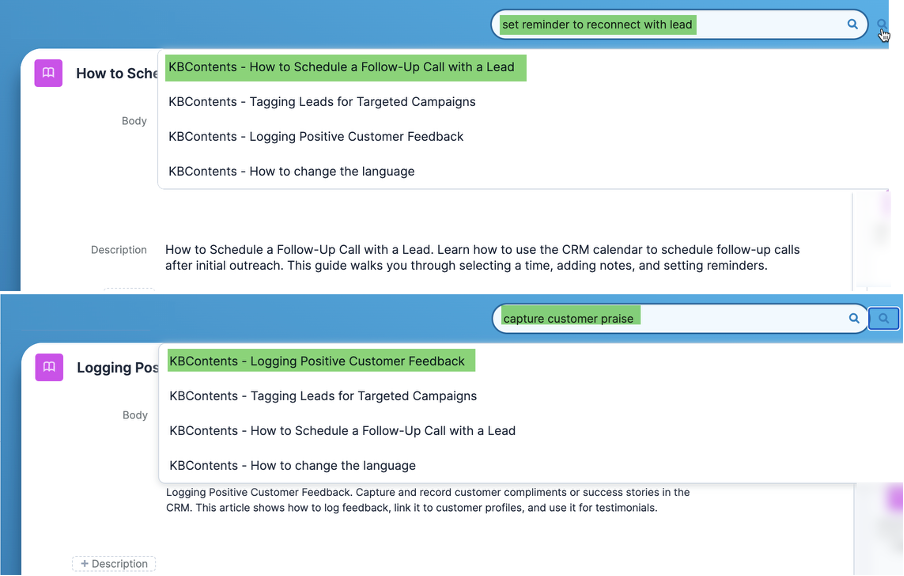 Knowledge Base Search