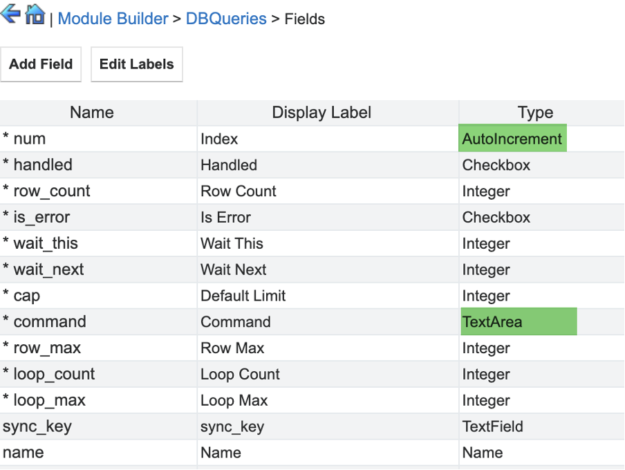 DBQueries module as designed in Module Builder