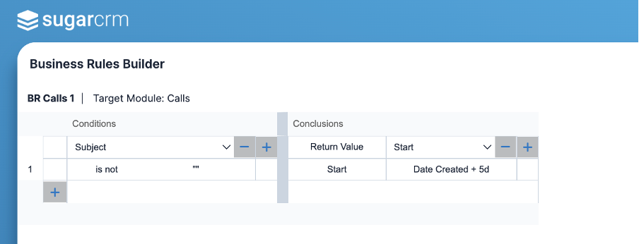 Business rule configuration