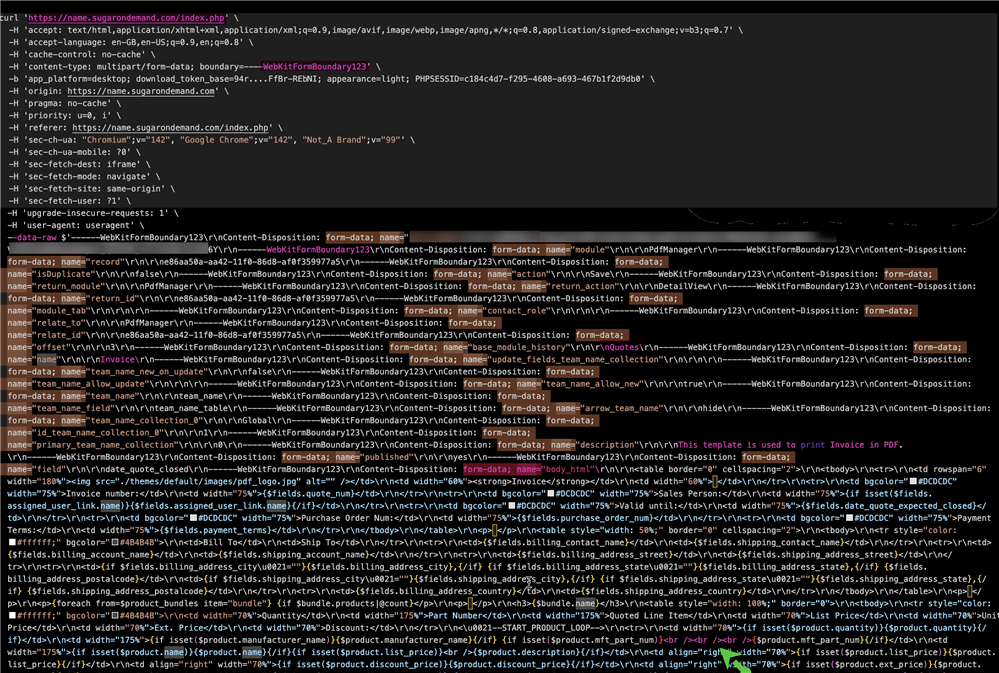 The resulting Rest API payload