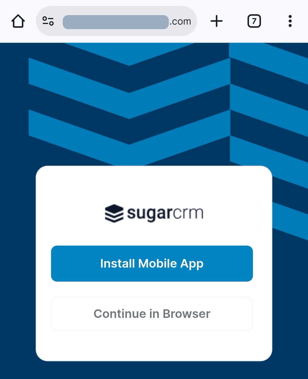 Screenshot showing the mobile app opening links