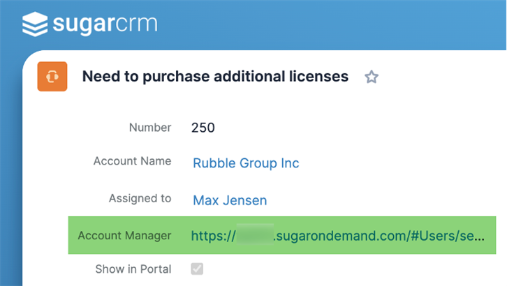 Before implementation URL is displayed as a link